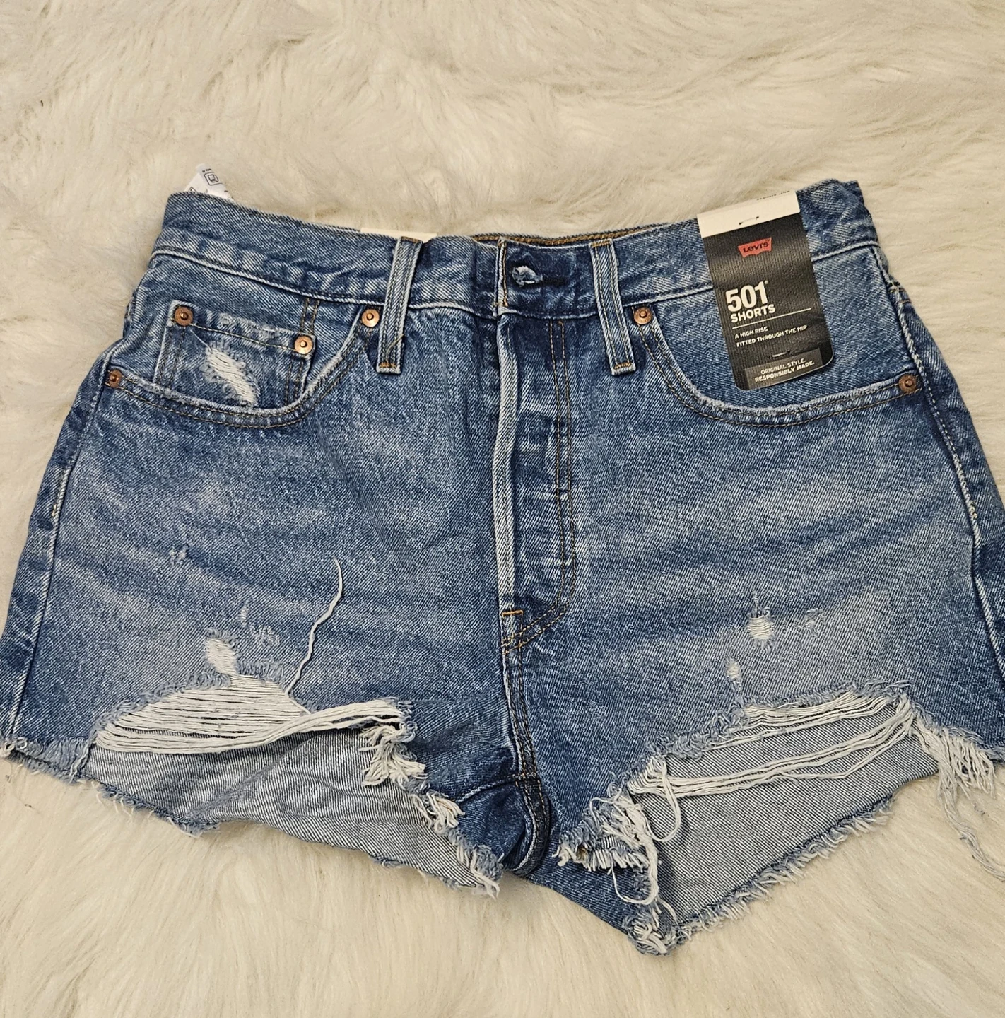 Levi's Premium 501 Denim Shorts Size 28 - photo 2