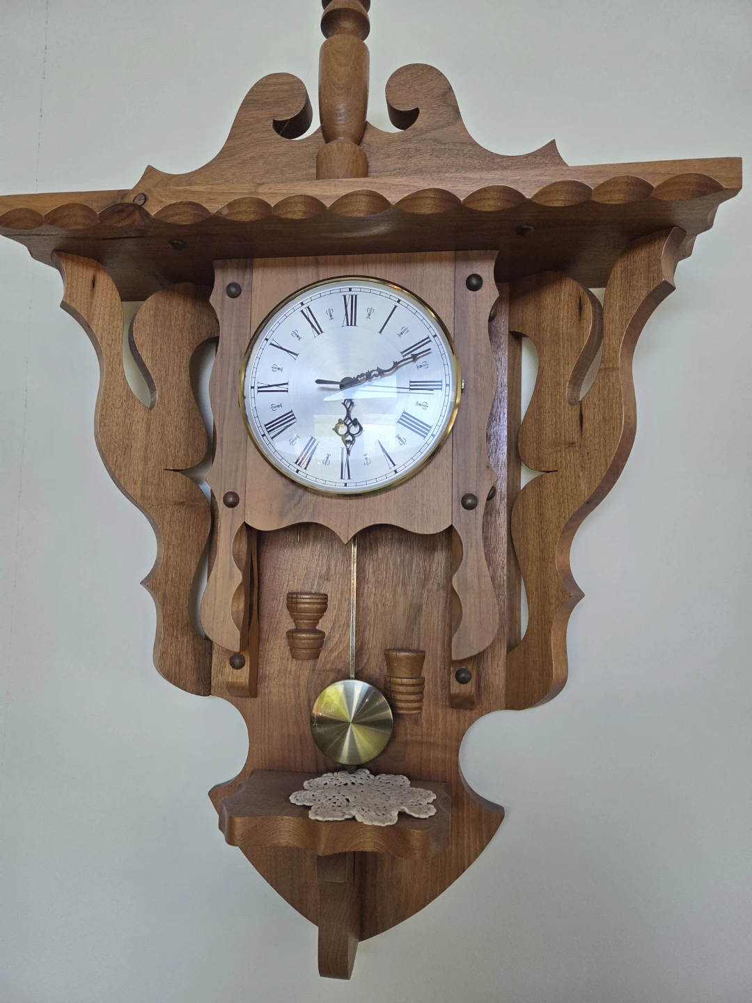 Vintage Wooden Wall Clock with Pendulum - photo 2