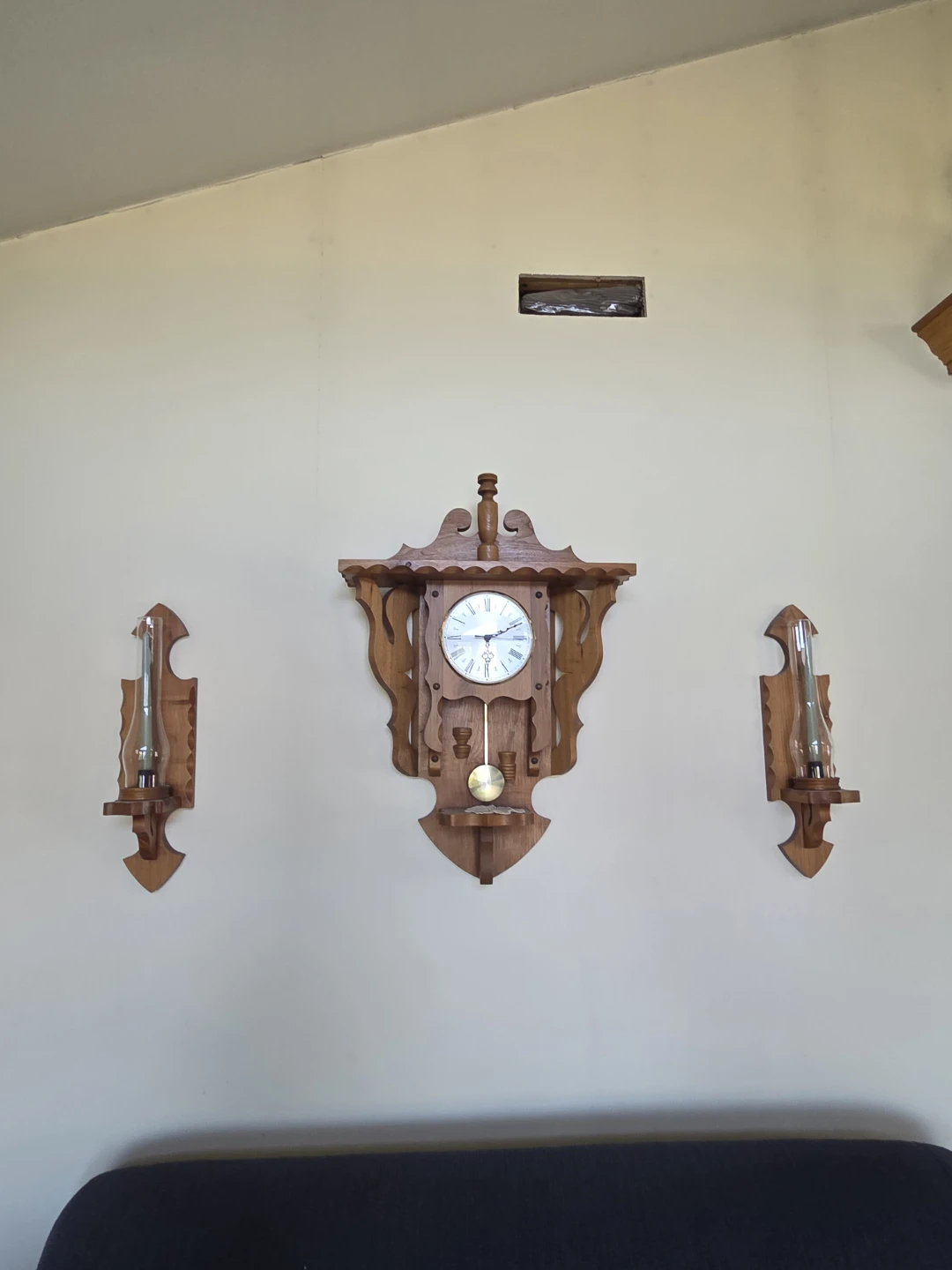 Vintage Wooden Wall Clock with Pendulum - photo 3