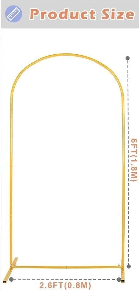 Gold Arch Wedding Ceremony Backdrop Stand - photo 2