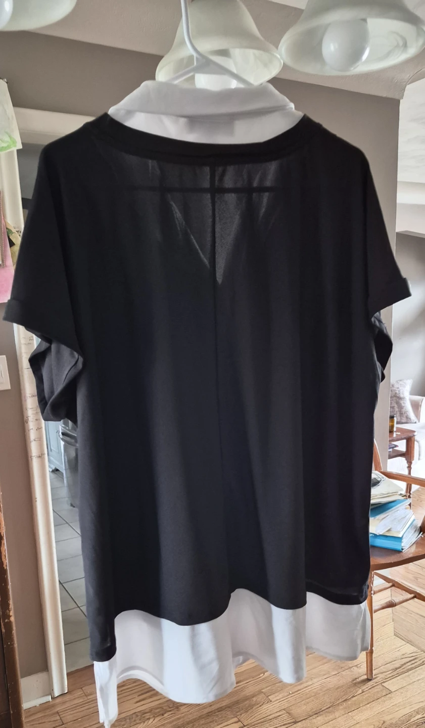 Lily Morgan Black and White Layered Top - Size 1X - photo 2