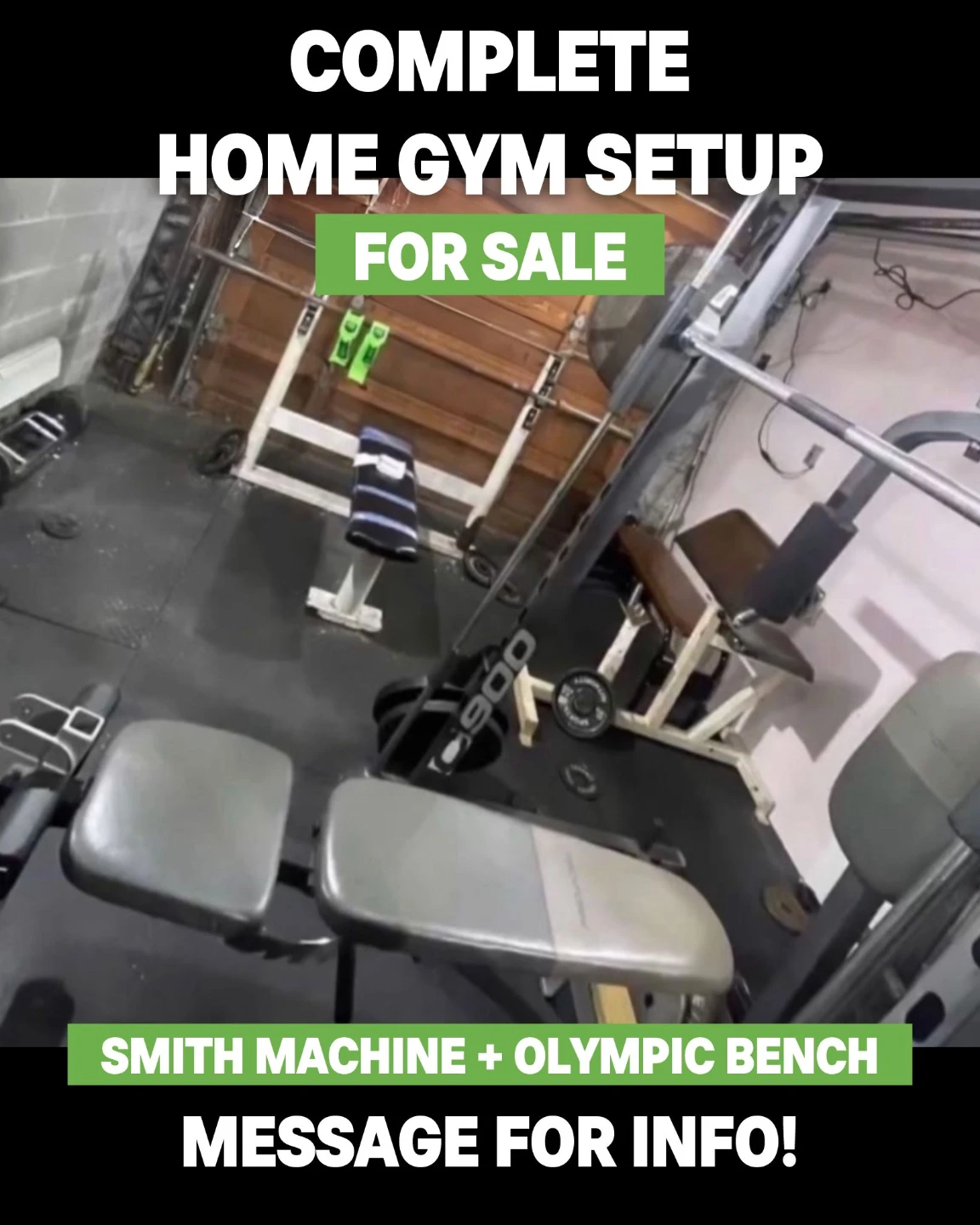 Complete Home Gym Setup - Smith Machine & Olympic Bench