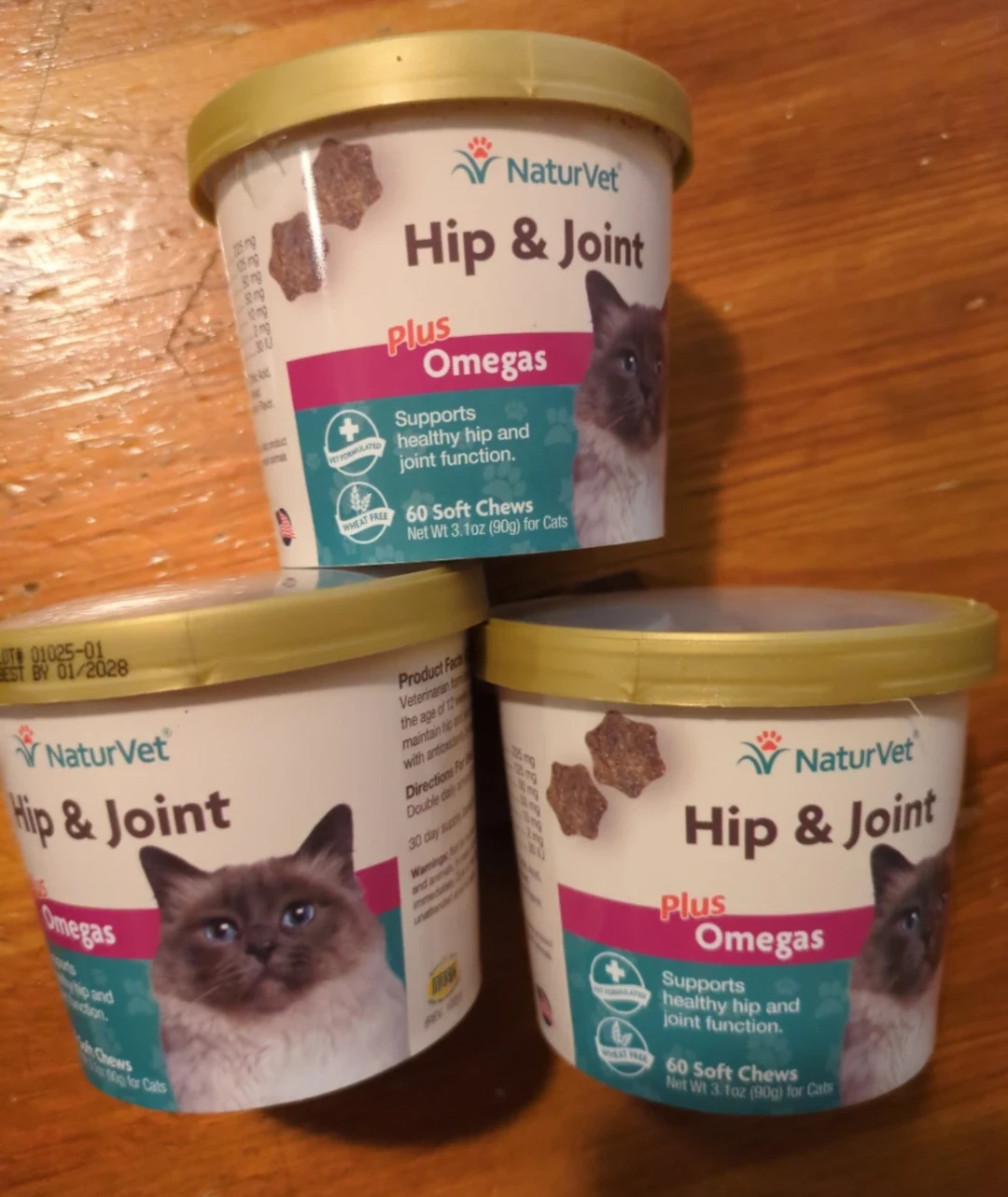 NaturVet Hip & Joint Plus Omegas Soft Chews for Cats