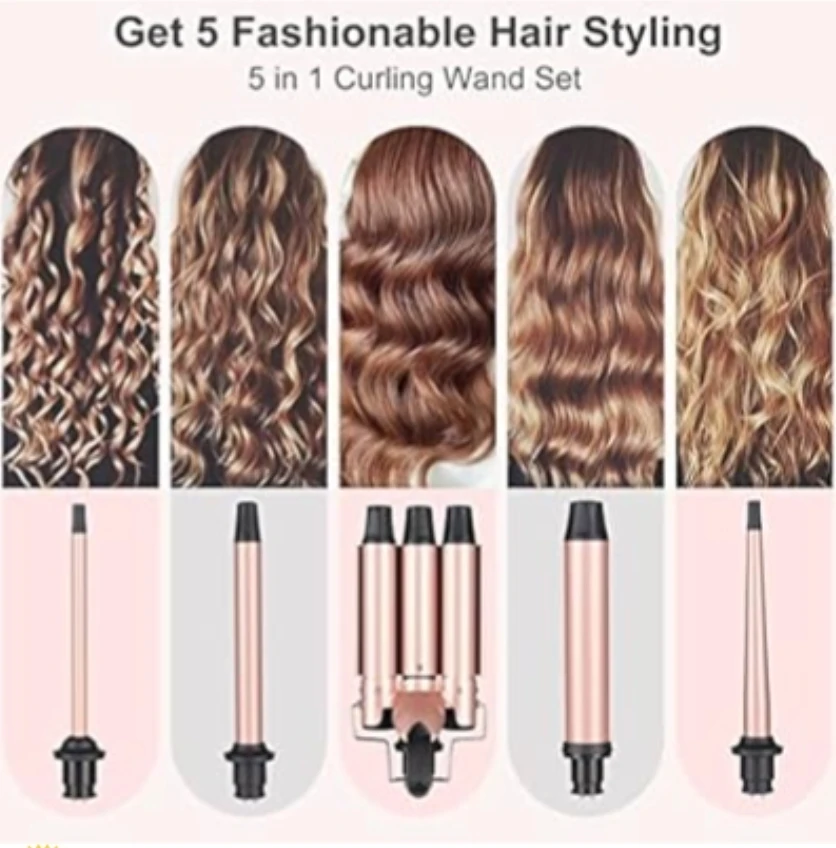 NEW Hair Curlers 5-in-1 Curling Wand Set - photo 2