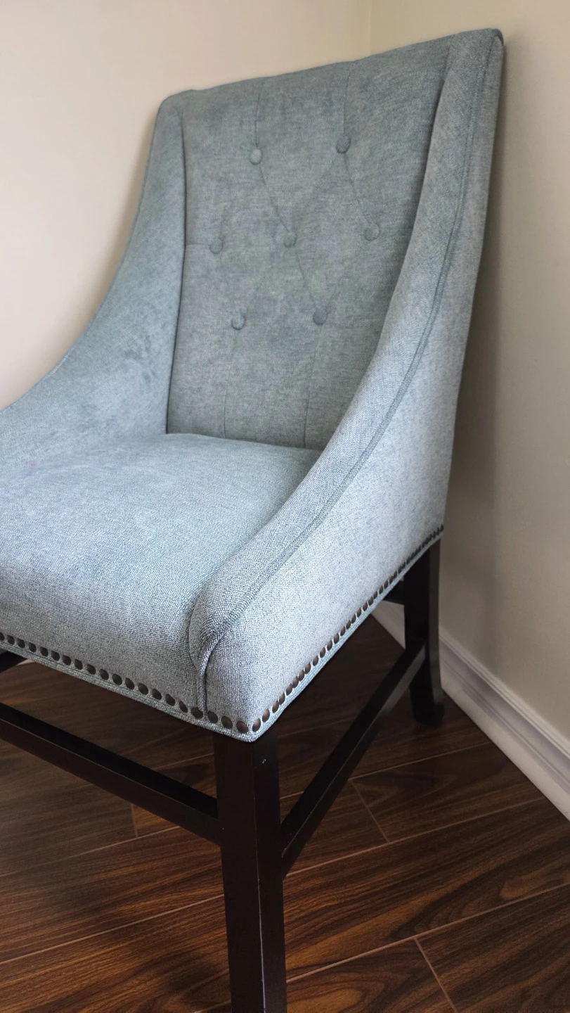 Light Blue Upholstered Accent Chair - photo 4