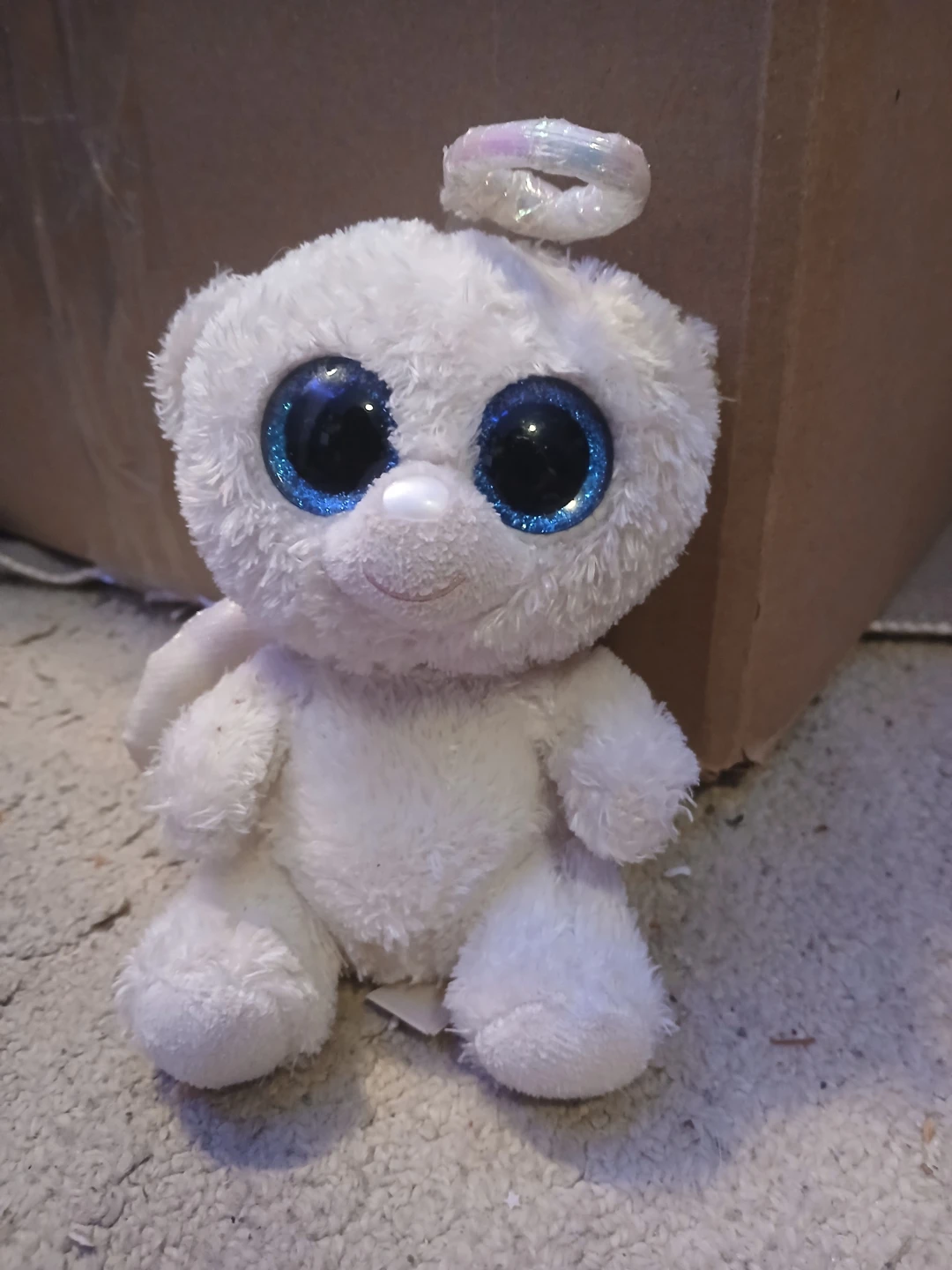 White Beanie Boo Angel Teddy Bear