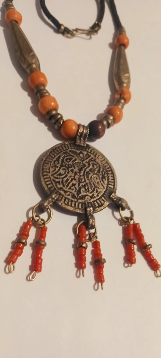 Antique Berber Morrocan Ethnic Tribal Coin Pendant Necklace