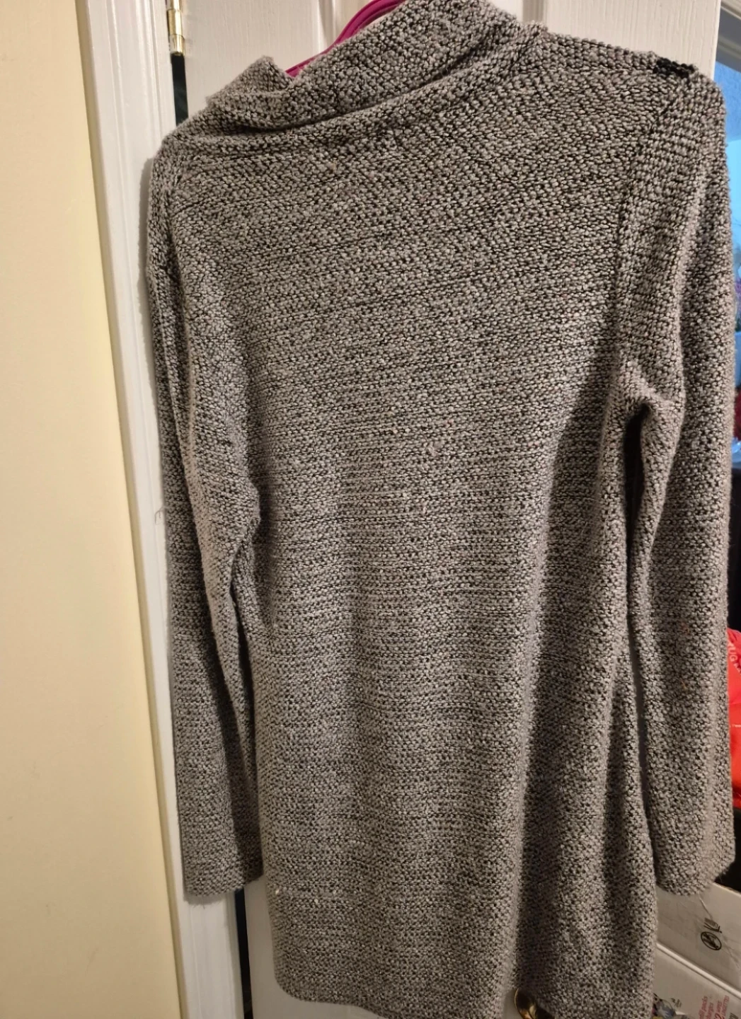 Anna Bella Cowl Neck Tunic Sweater - Grey/Black - Size M - photo 4