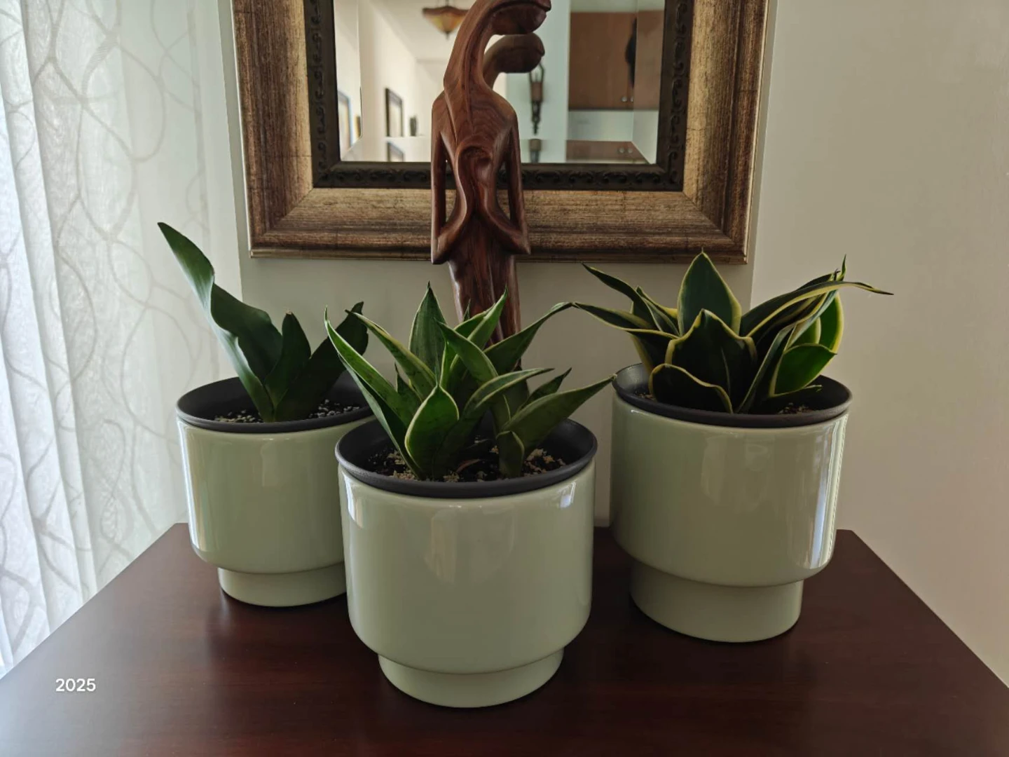 3x Ikea ceramic Light Green Pots