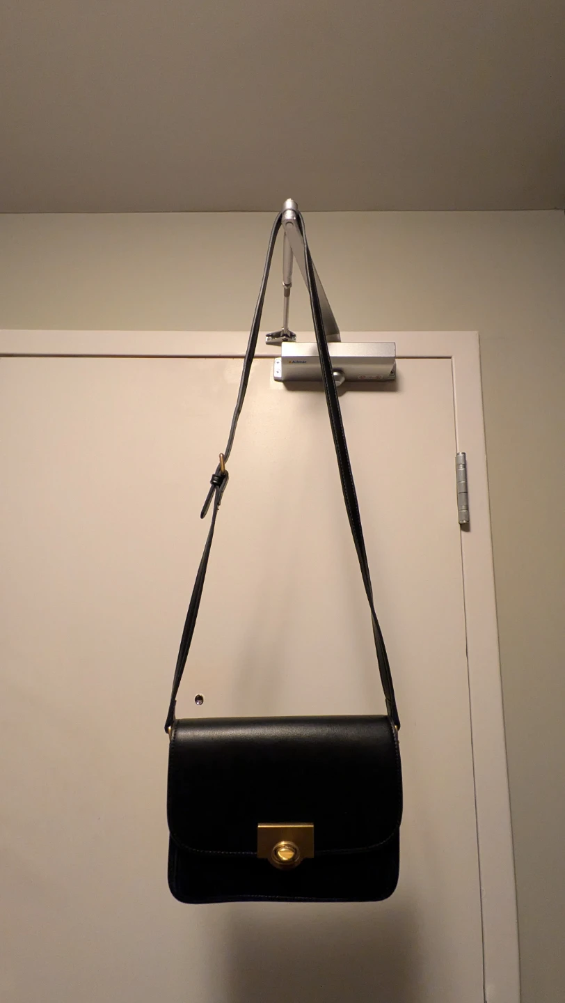 Black Faux Leather Shoulder/Crossbody Bag