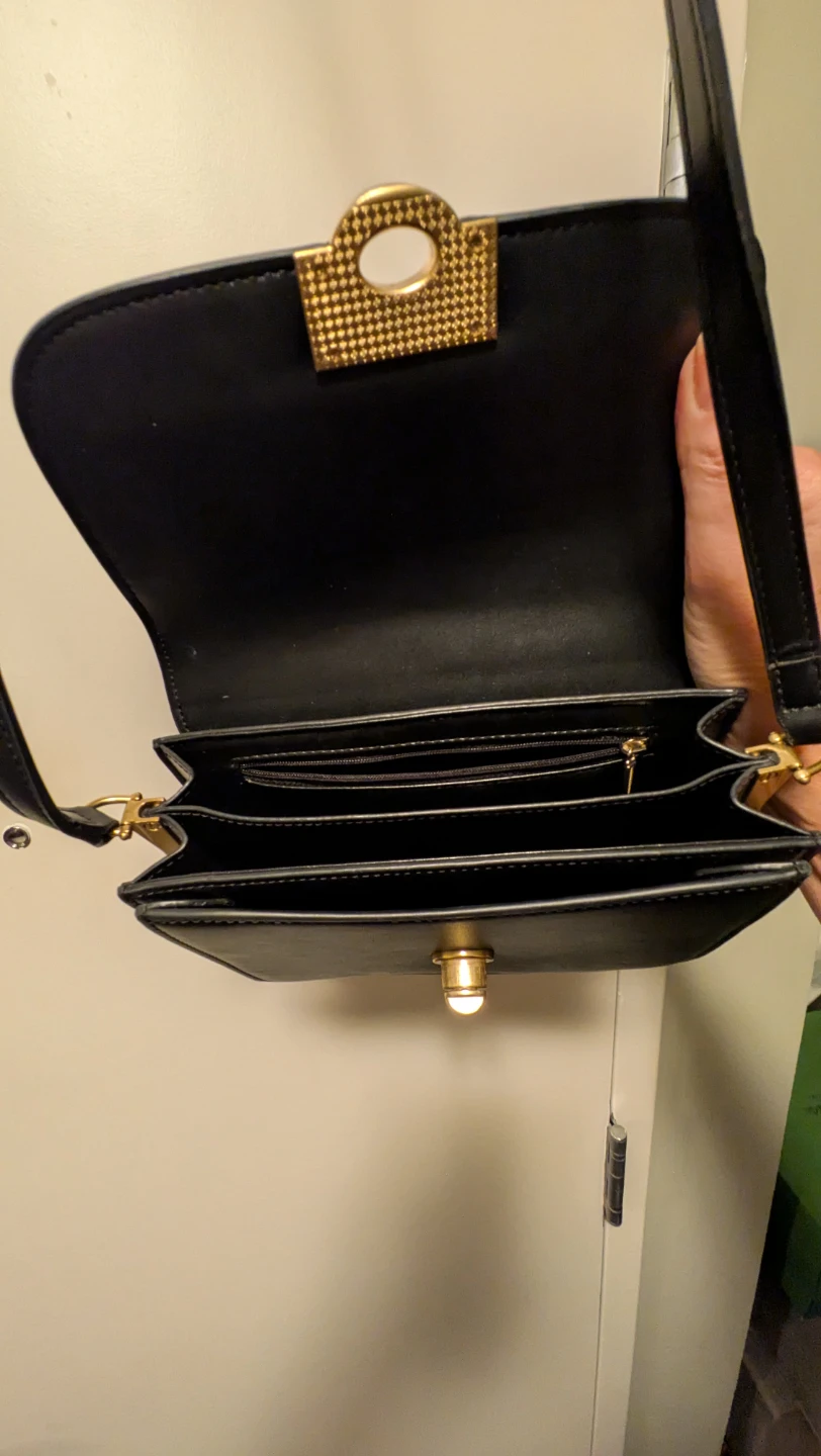Black Faux Leather Shoulder/Crossbody Bag - photo 2