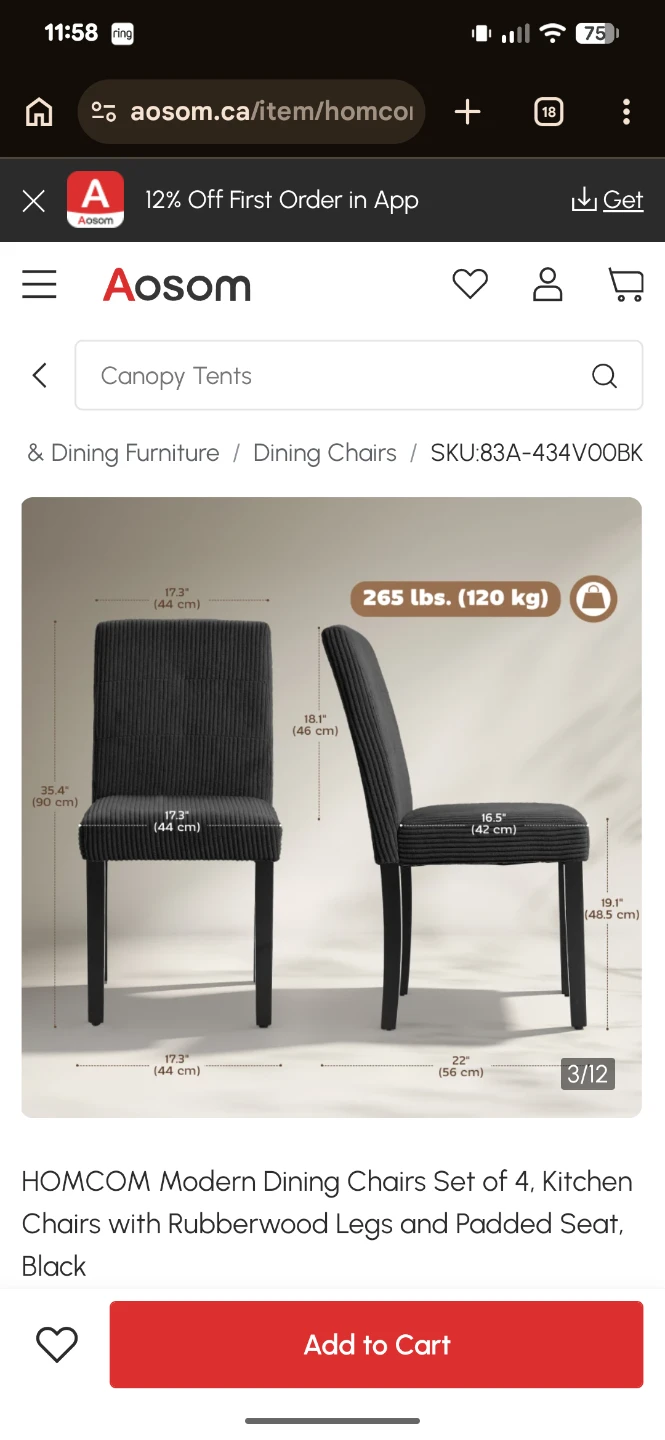 HOMCOM Modern Dining Chairs Set of 4 - photo 2
