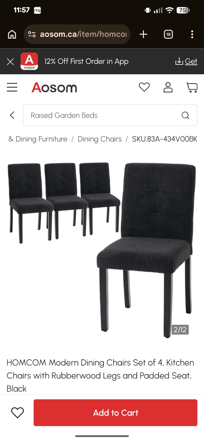 HOMCOM Modern Dining Chairs Set of 4 - photo 3