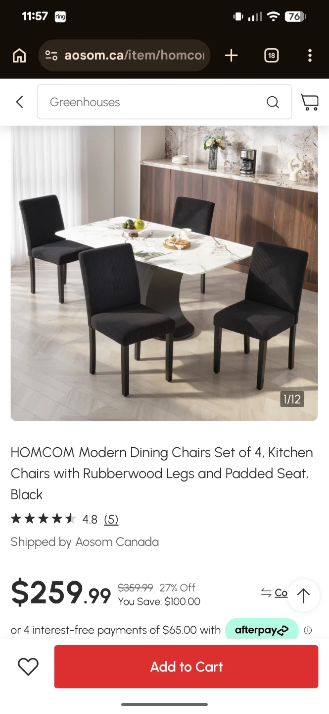 HOMCOM Modern Dining Chairs Set of 4 - photo 4
