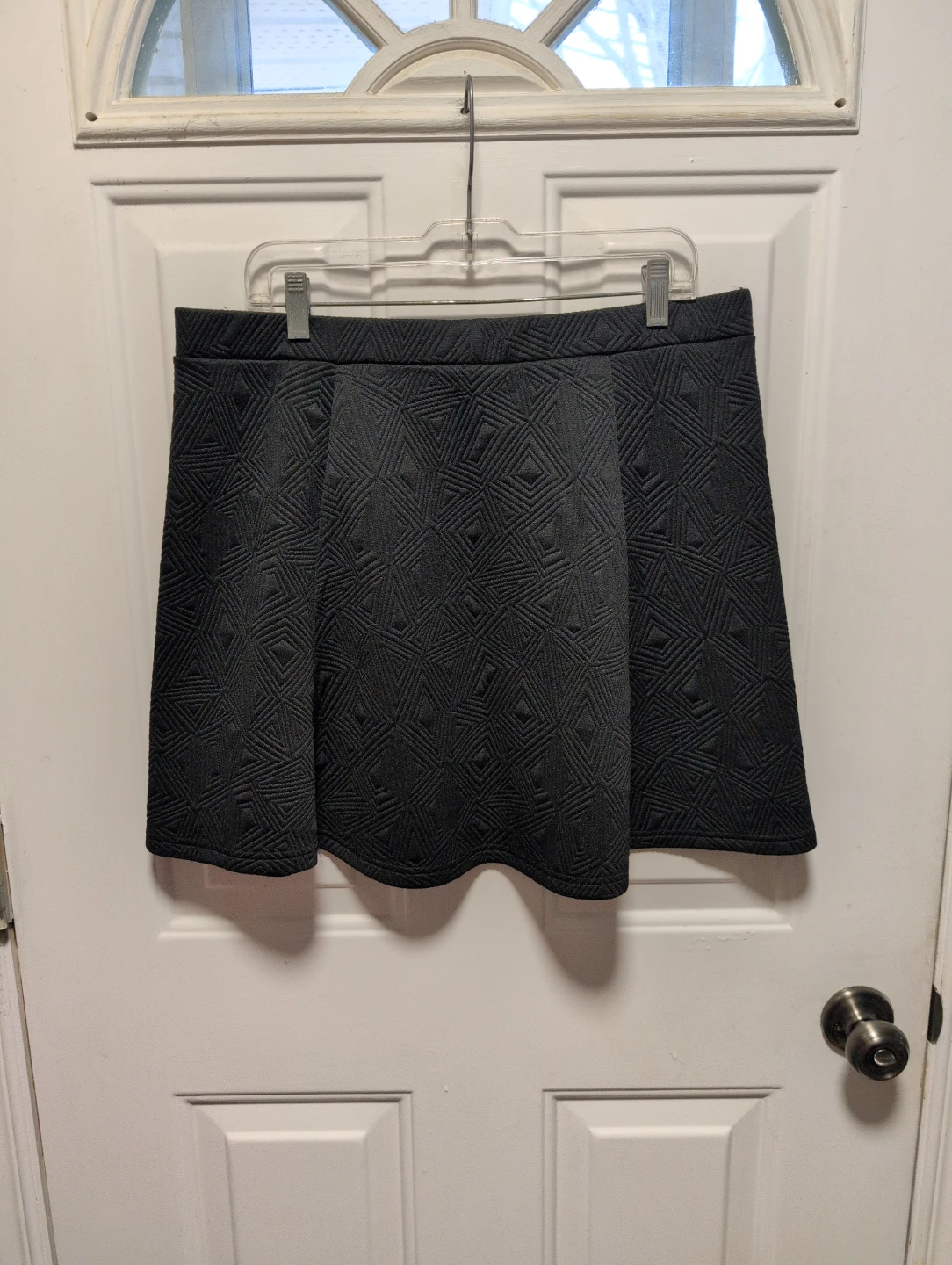 ATTITUDE Black Textured Skater Skirt Size 16 (L/G) - photo 3