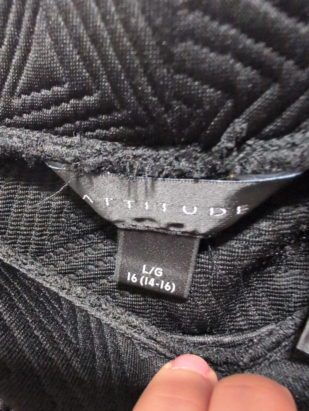 ATTITUDE Black Textured Skater Skirt Size 16 (L/G) - photo 4