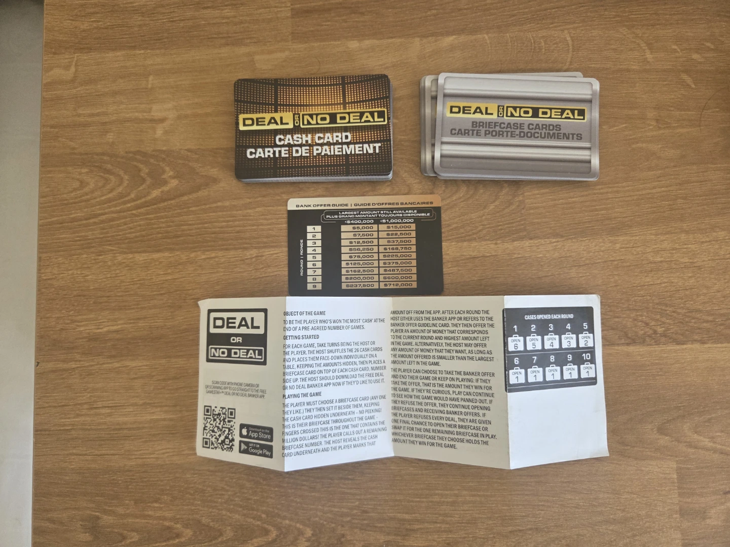 Deaal or no deal card game