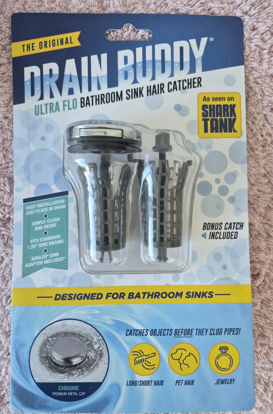 [New] Drain Buddy Ultra Flo Bathroom Sink Hair Catcher