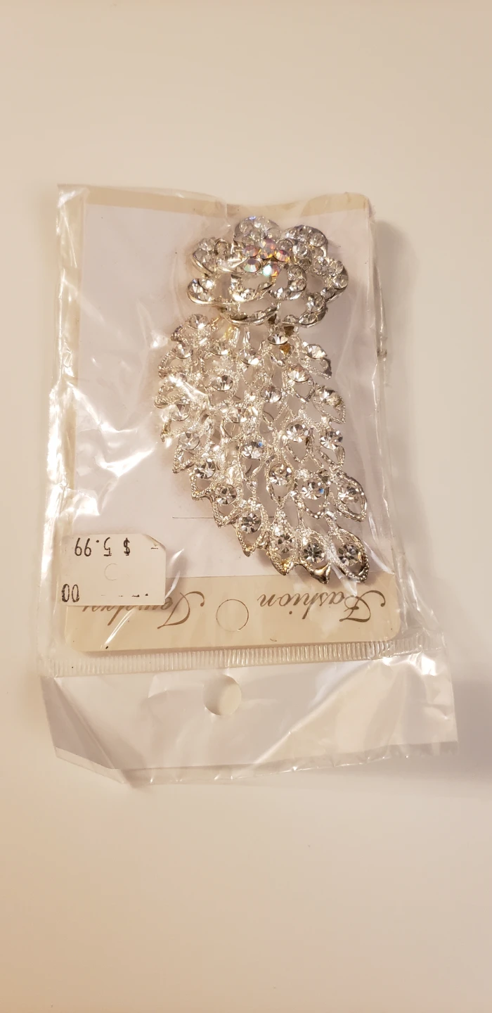 🌱 Rhinestone Flower & Leaf Brooch/Clip - photo 4