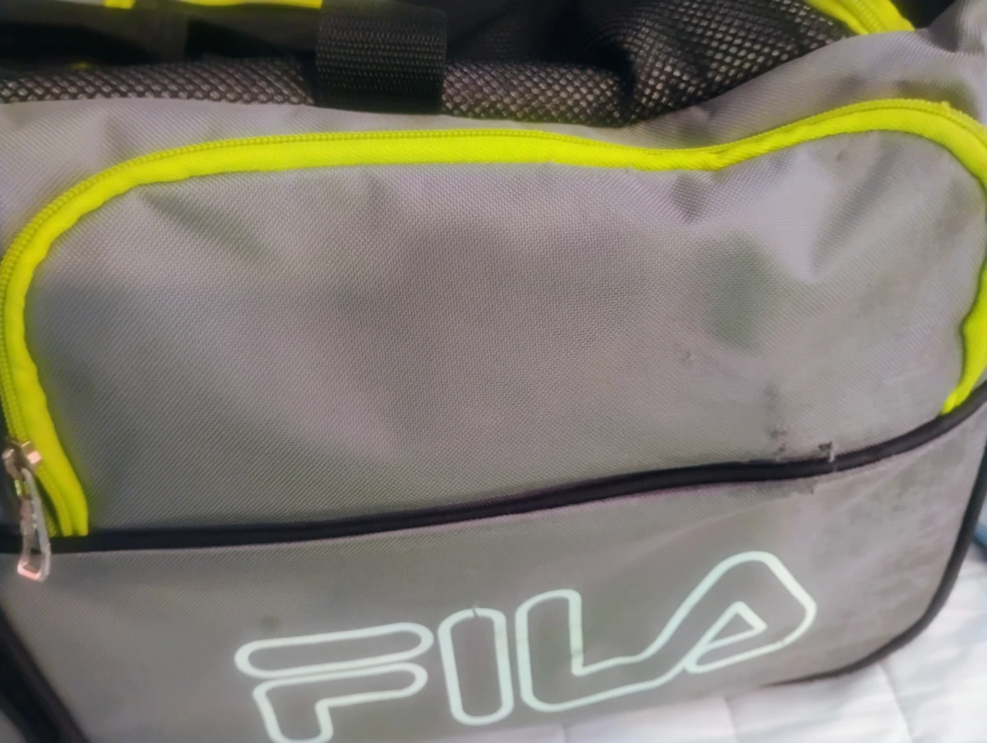 Fila Grey and Neon Yellow Duffel Bag - photo 5