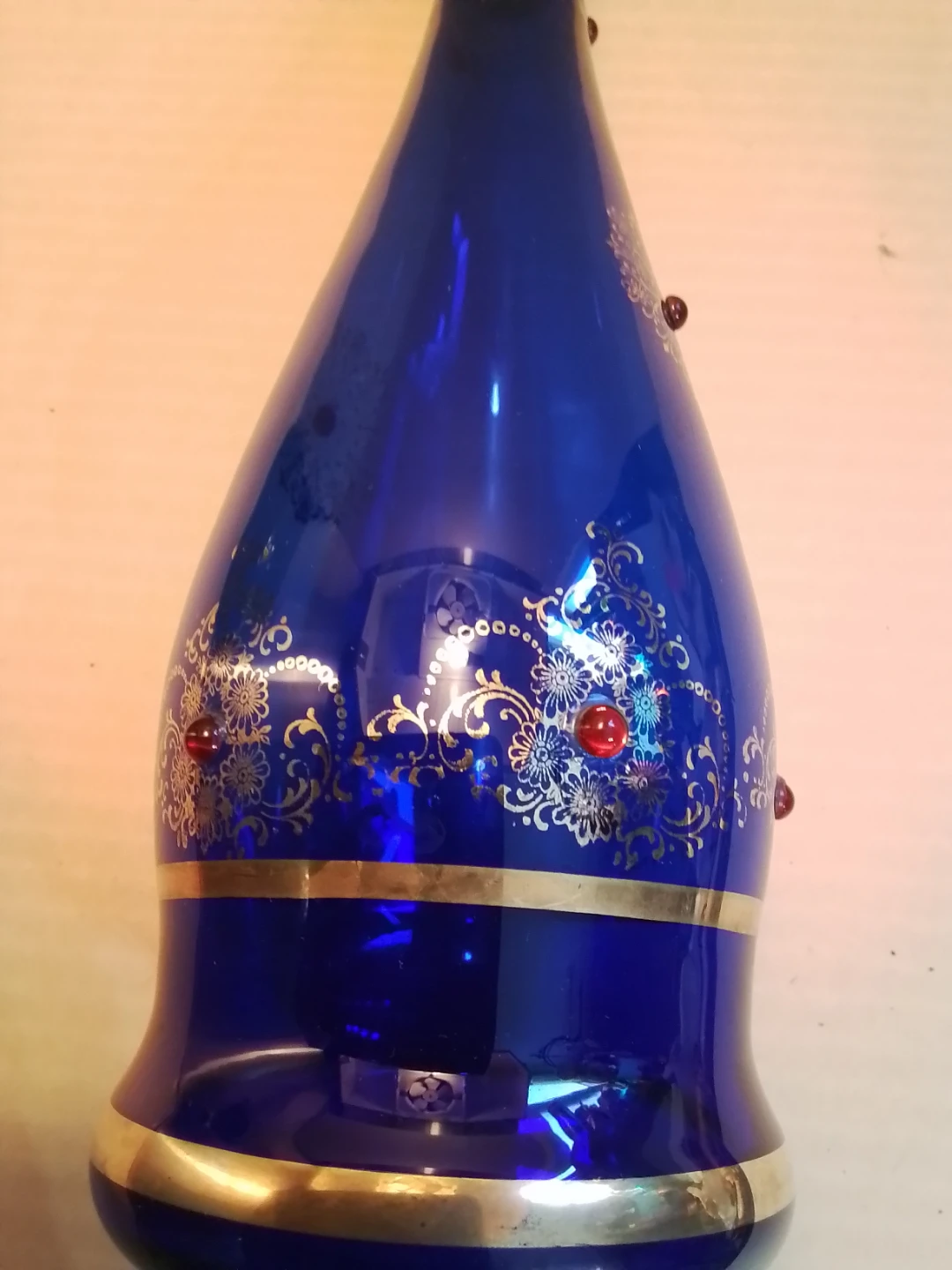 Vintage Bohemian Colbalt Blue Decanter 3.75x13.5” - photo 5