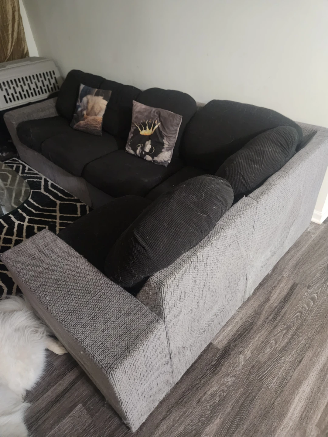 Sectional Couch - Dark Gray and Black - photo 4