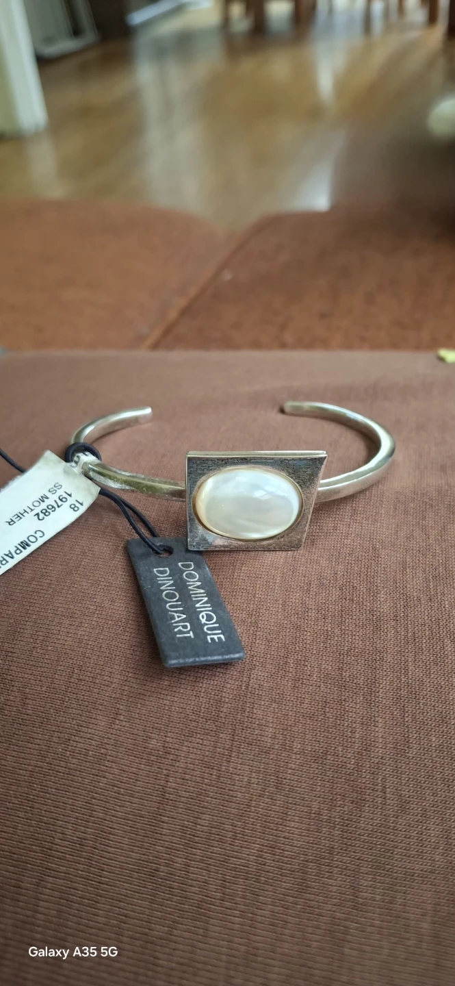 Dominique Dinouart Sterling Silver Bracelet with Mother of Pearl
