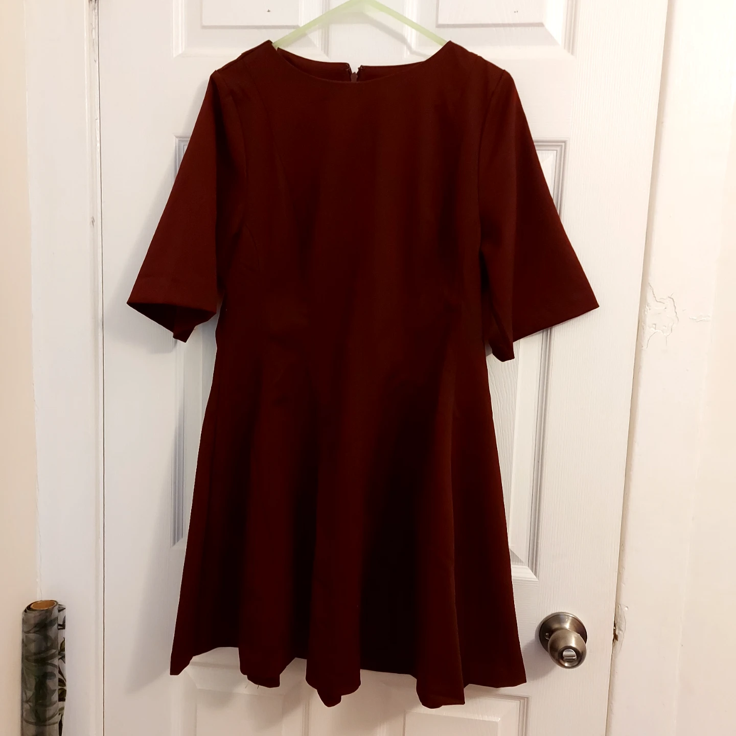 H&M Women's Burgundy Fit & Flare Dress
