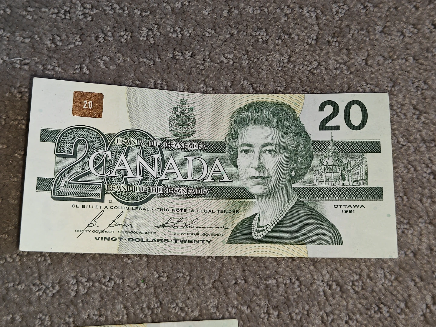 Set of 3 Vintage 1991 Canadian $20 Bills Birds of Canada Series - photo 3