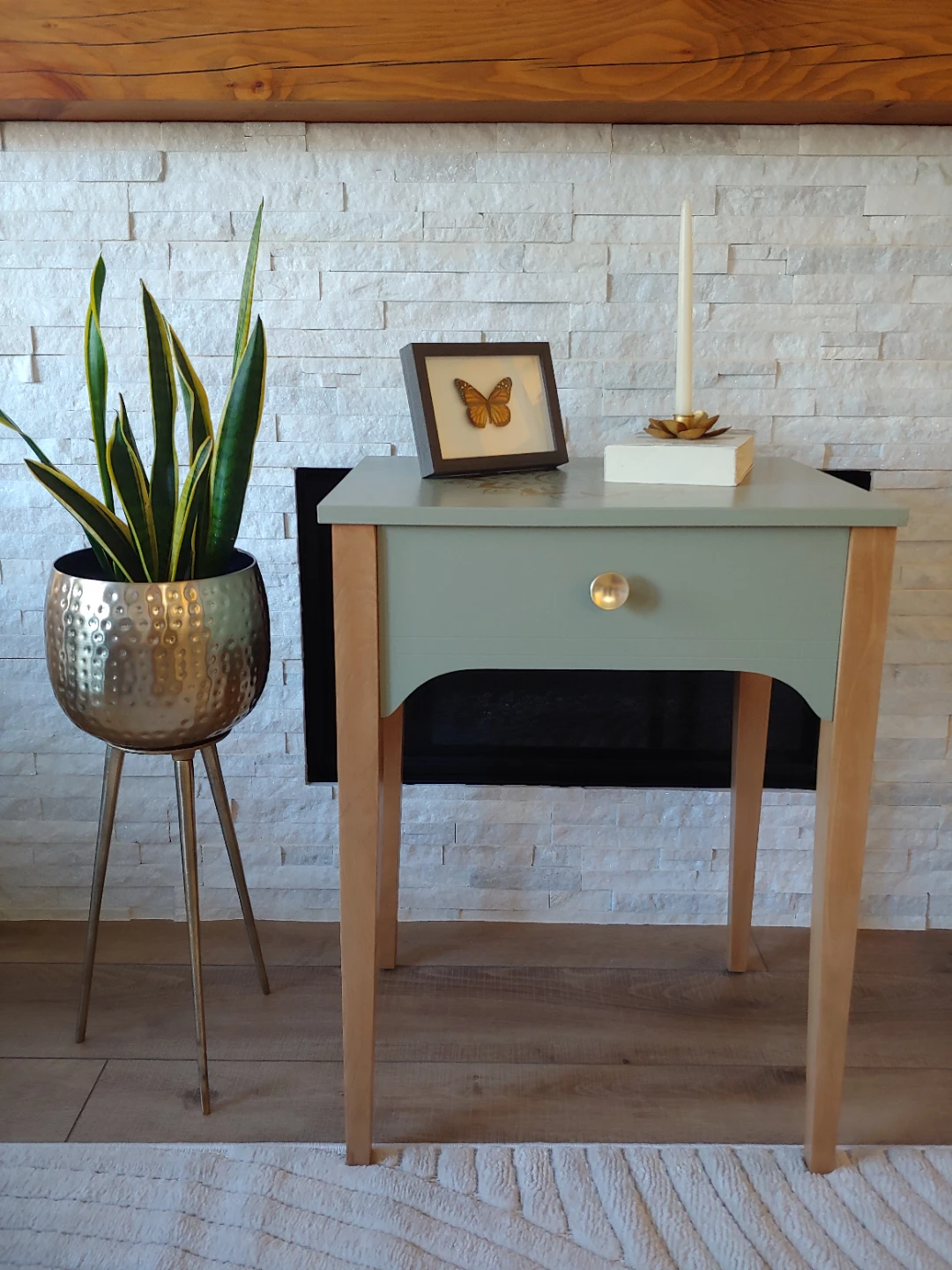 Vintage Light Green Side Table