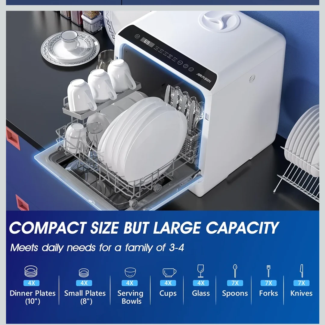 AIRMSEN TDQR03 Countertop Portable Dishwasher - photo 5