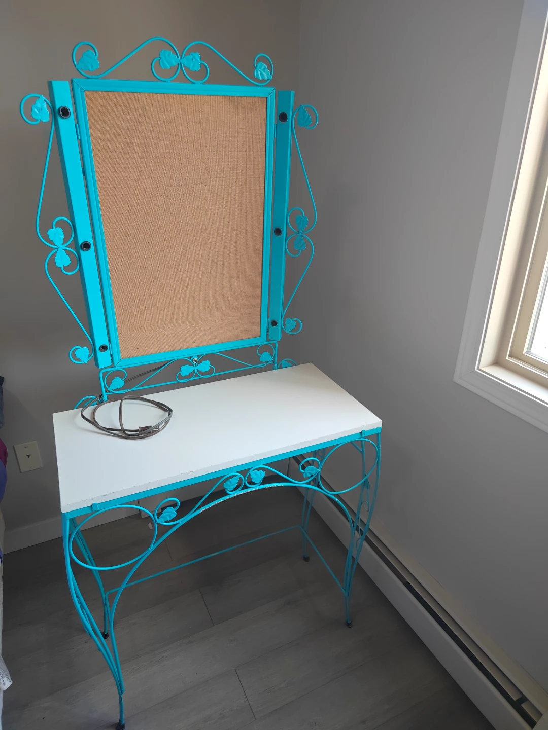 Ornate Vanity Desk with Cushioned Chair