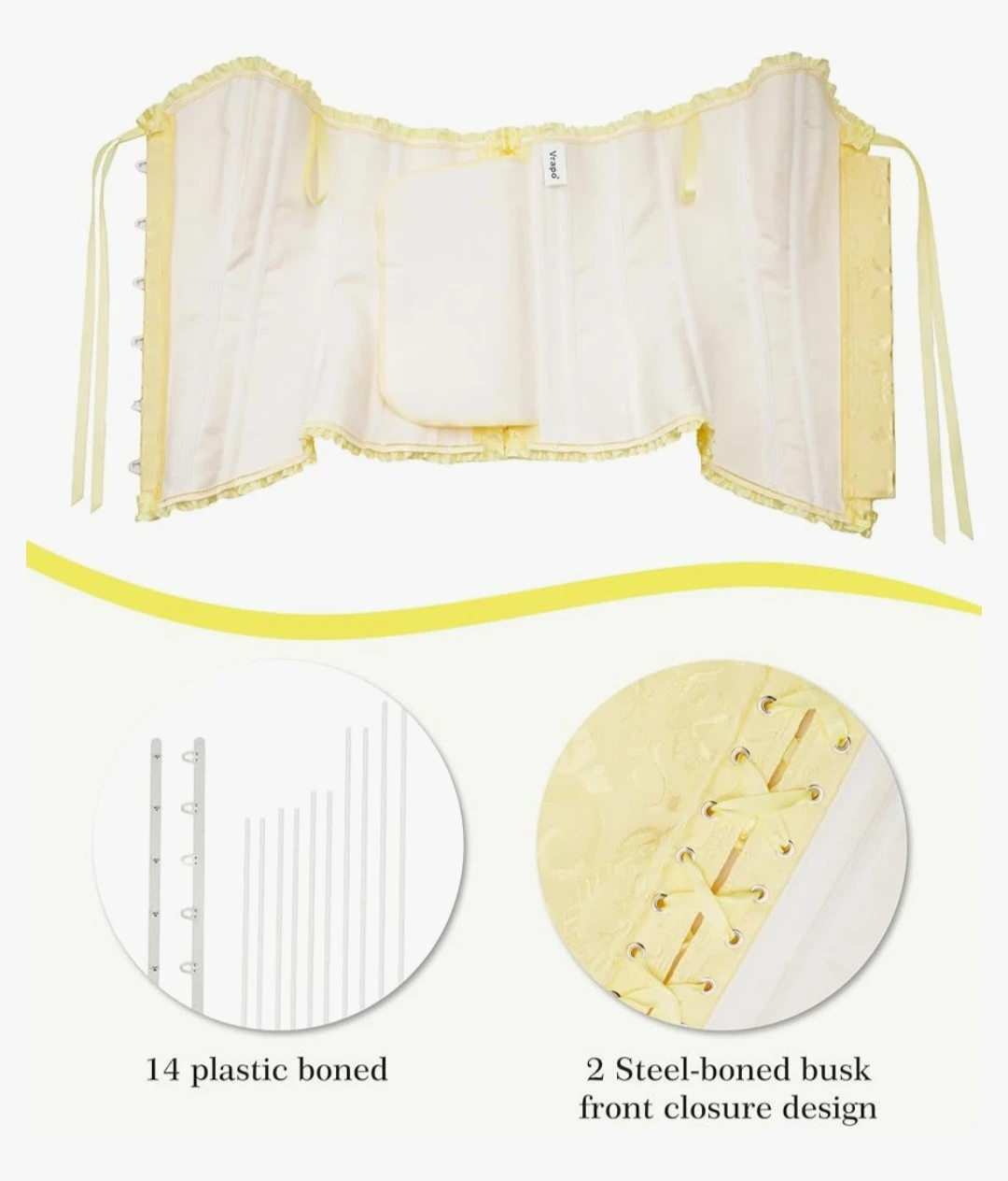 Vrapo Yellow Corset Bustier Top - photo 5