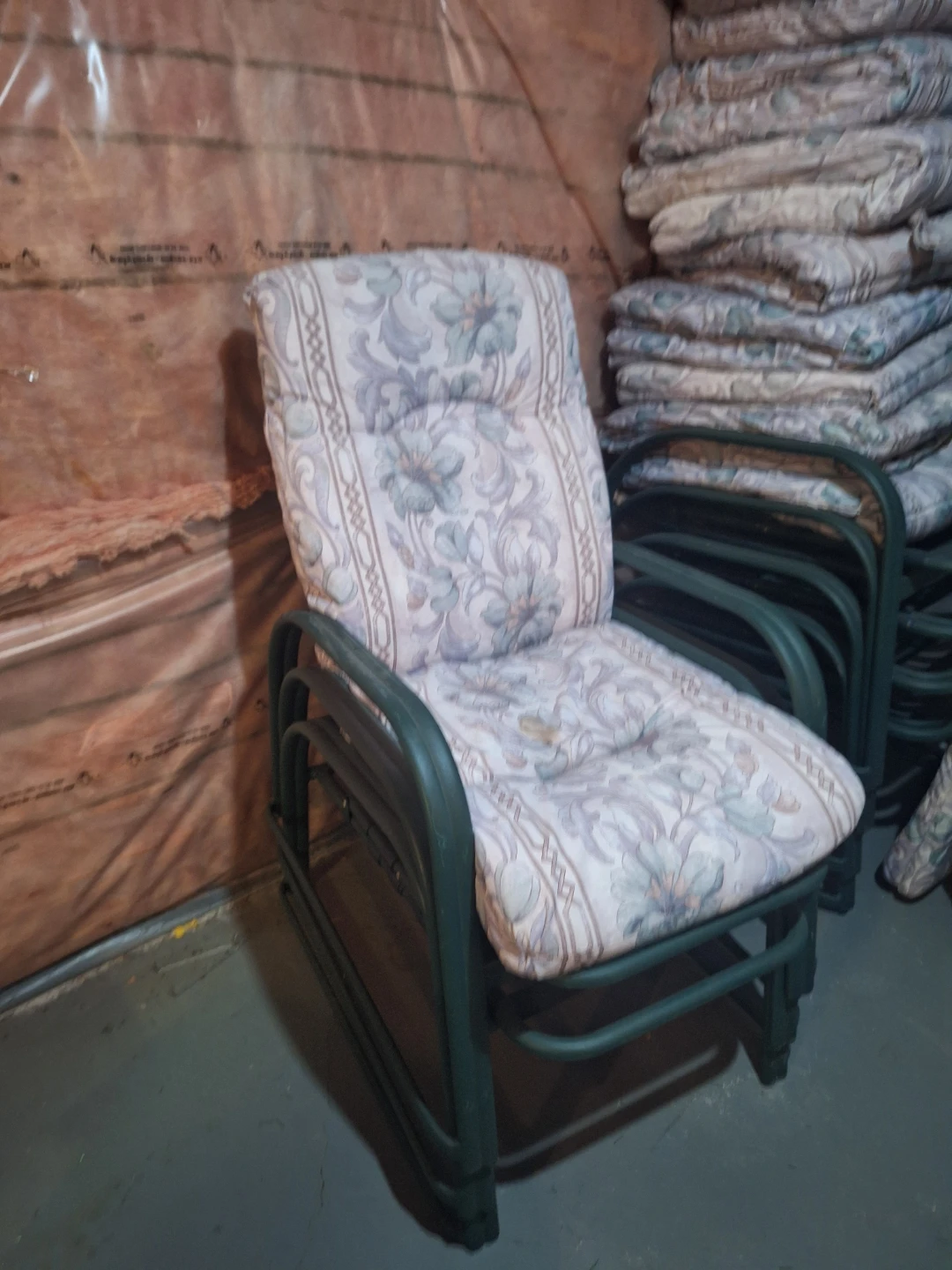 Set of 12 Patio Glider Chairs with Cushions and table