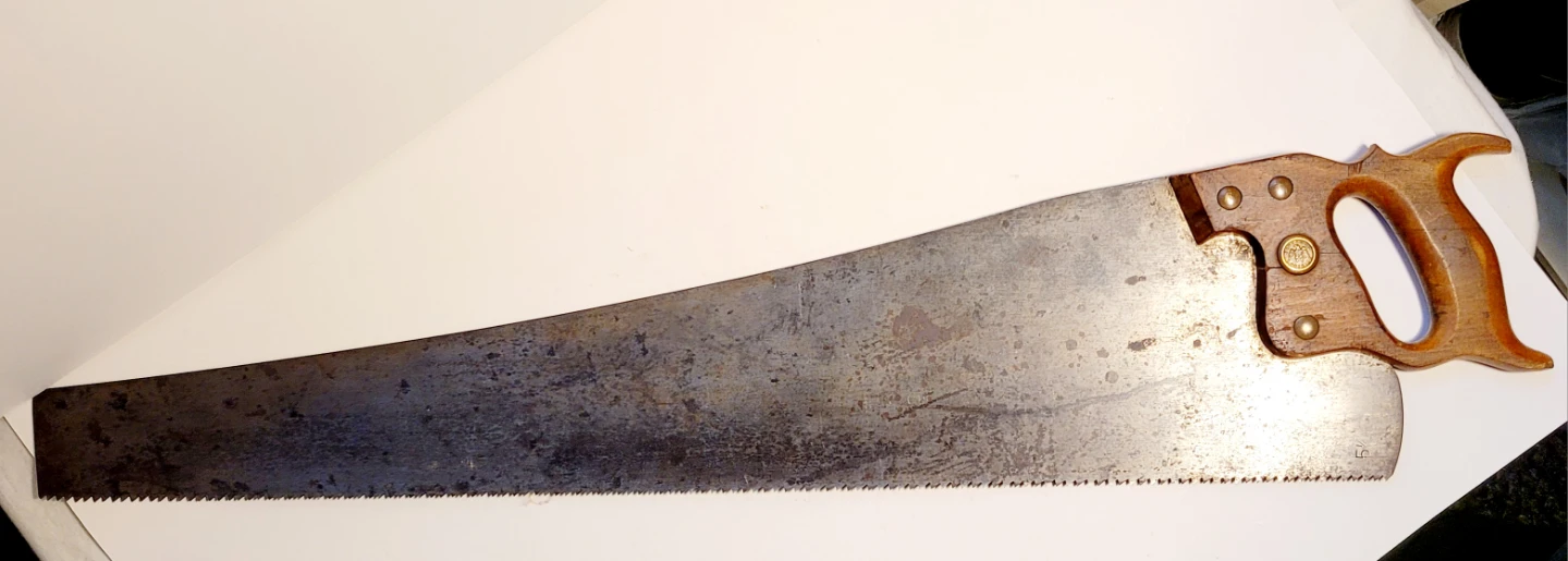 Antique "Warranted Superior" 28in Handsaw - USA Made