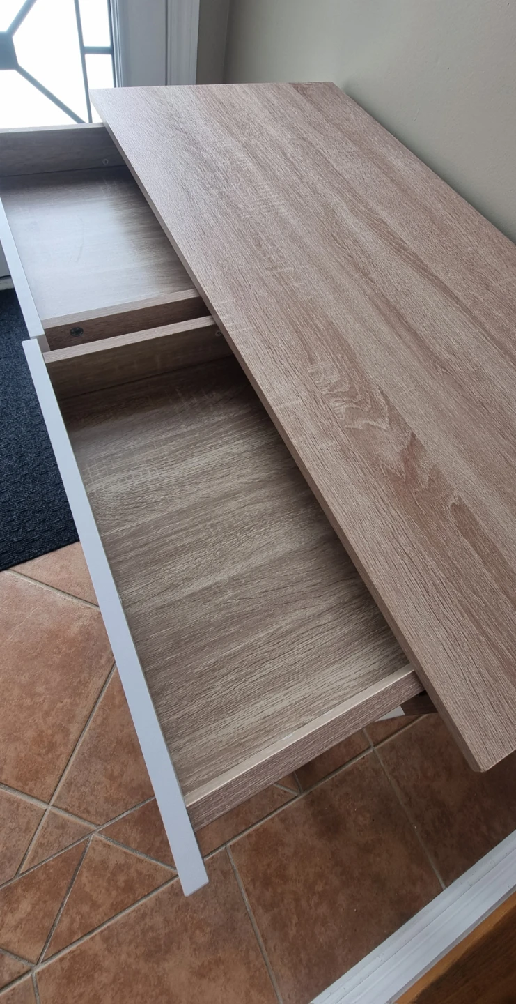 Wood and White Desk with Two Drawers - photo 5