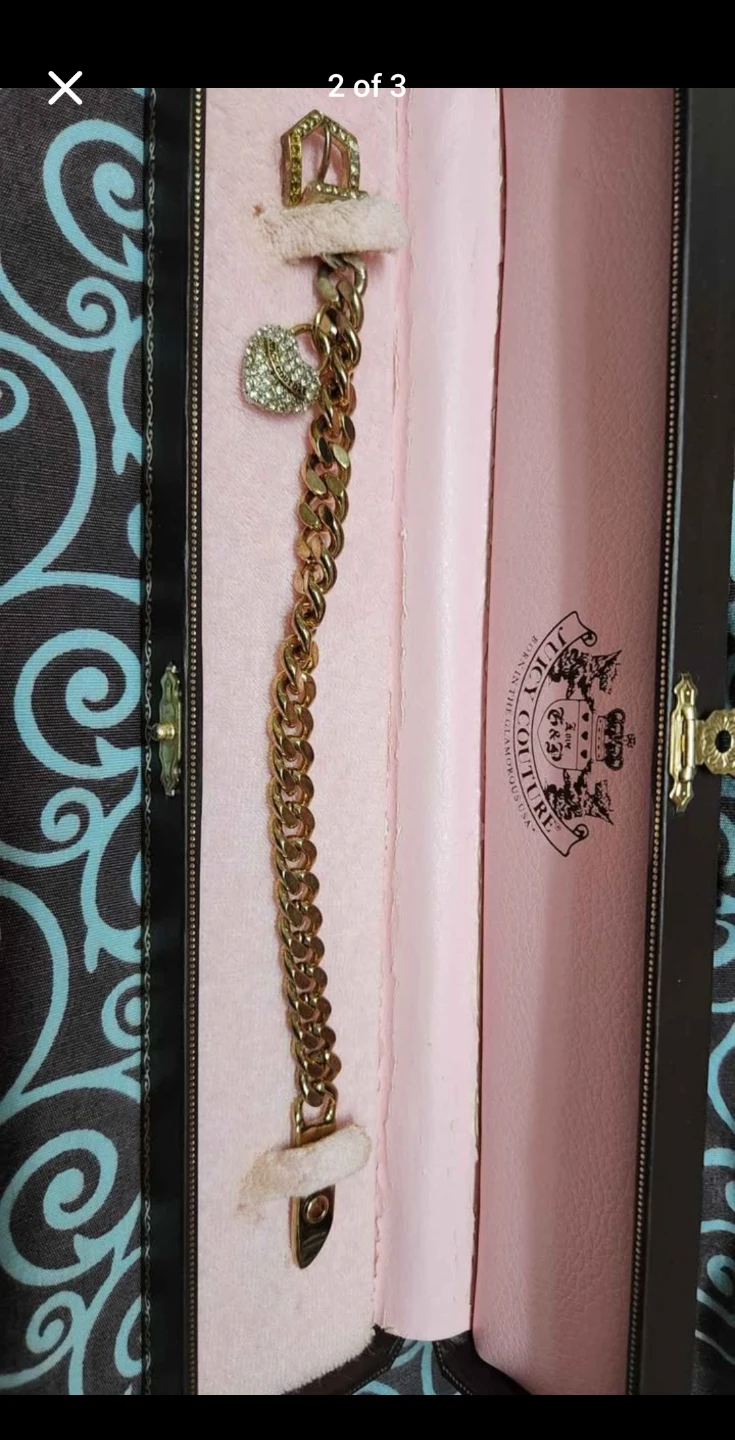 Juicy Couture Gold Tone Charm Bracelet