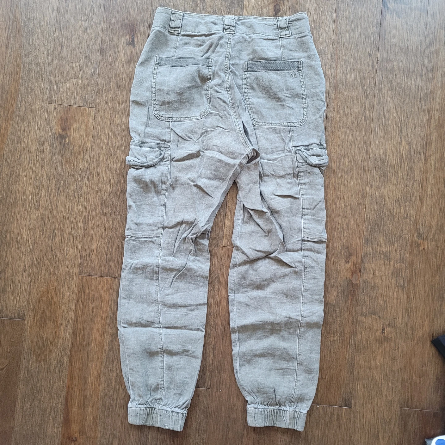 American Eagle Linen Cargo Pants Green - photo 2