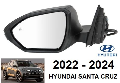 TRQ Left Driver Side Mirror- 2022-2024 Hyundai Santa Cruz Tucson