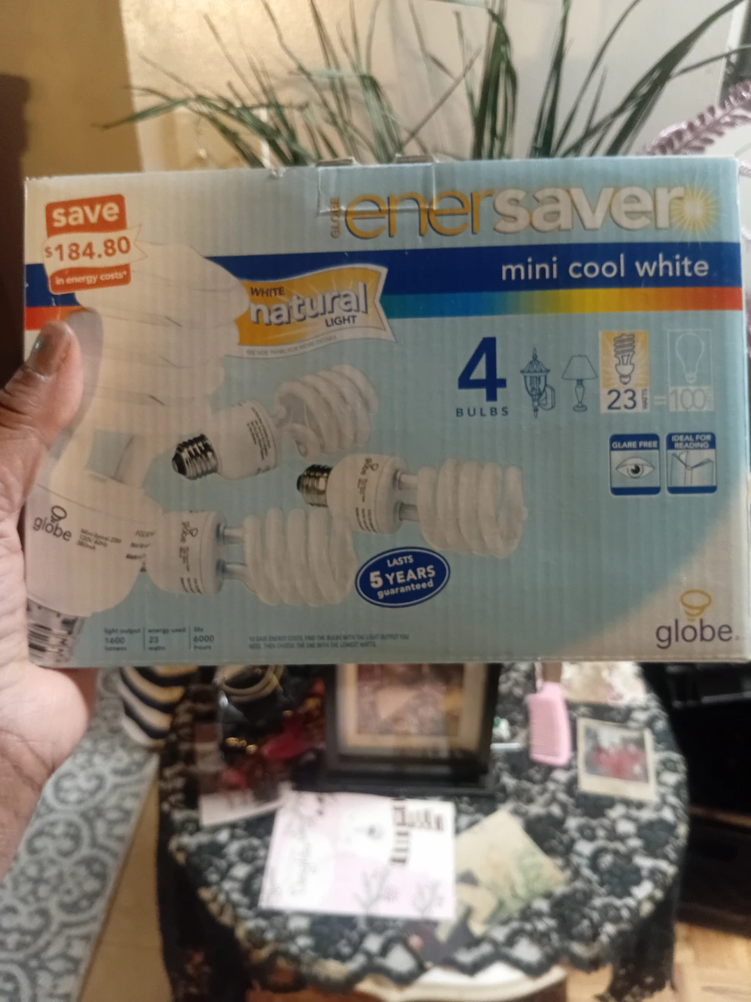 Globe EnerSaver Mini Cool White Light Bulbs - 4 Pack