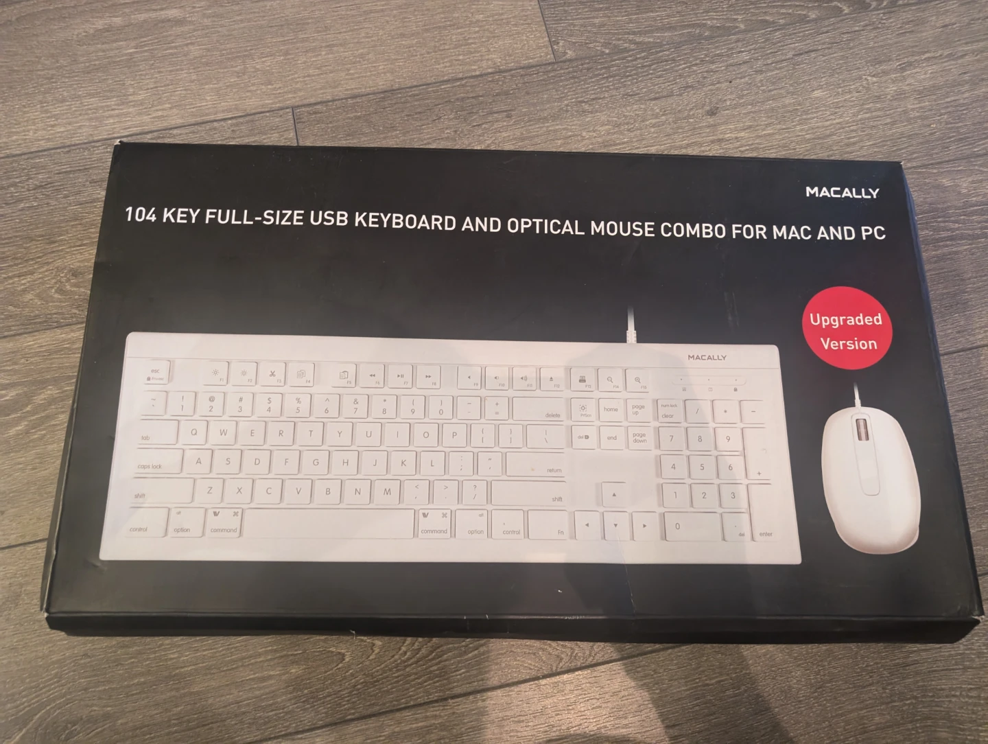 Macally 104-Key Full-Size USB Keyboard and Optical Mouse Combo