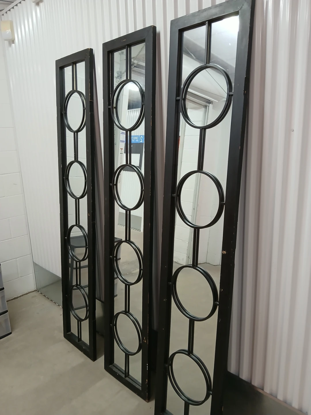 Set of 3 Black Decorative Mirrors with metal Circle - photo 5
