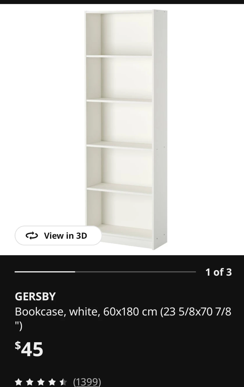 IKEA GERSBY Bookcase - White