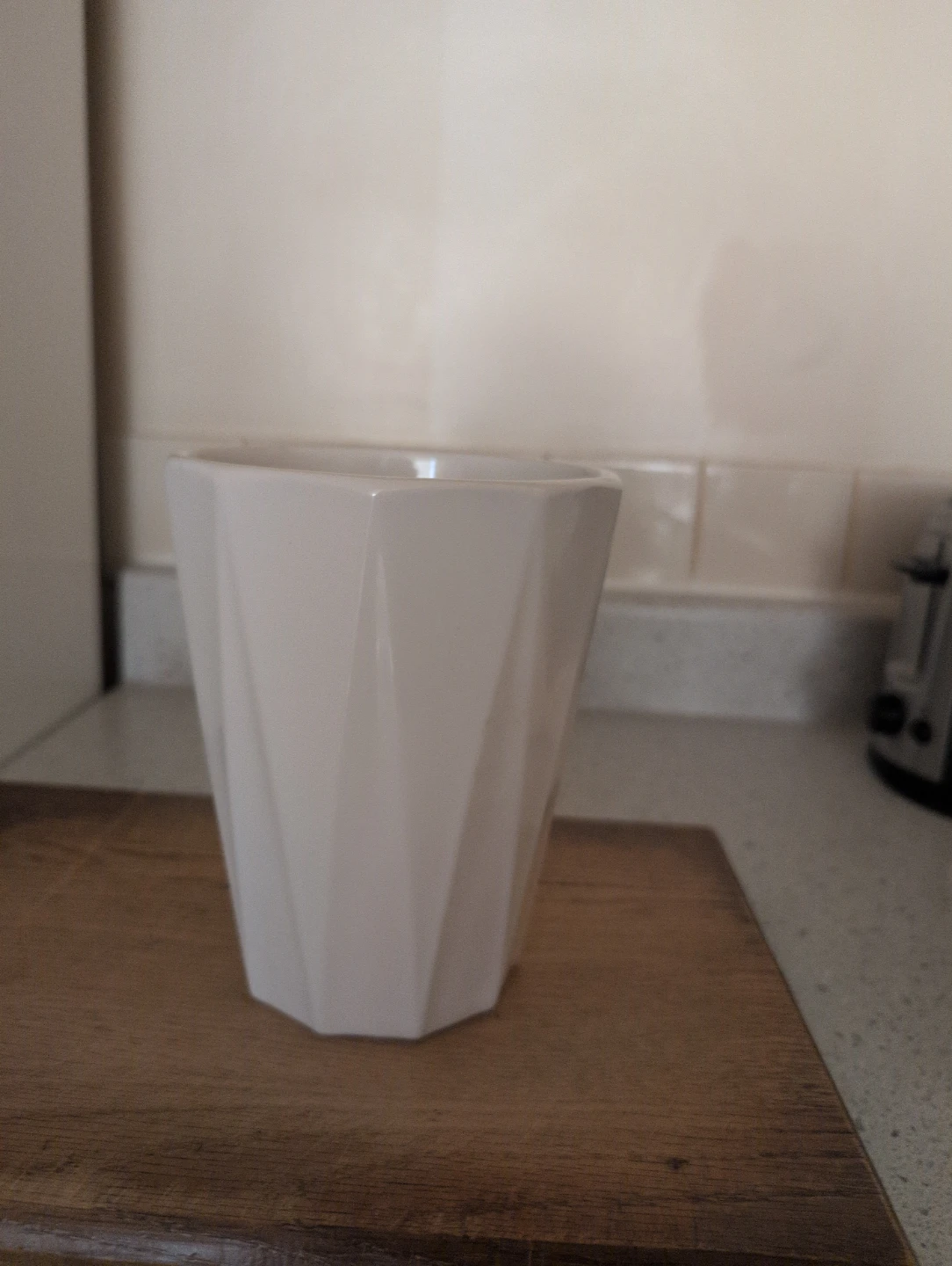White Geometric Planter Pot