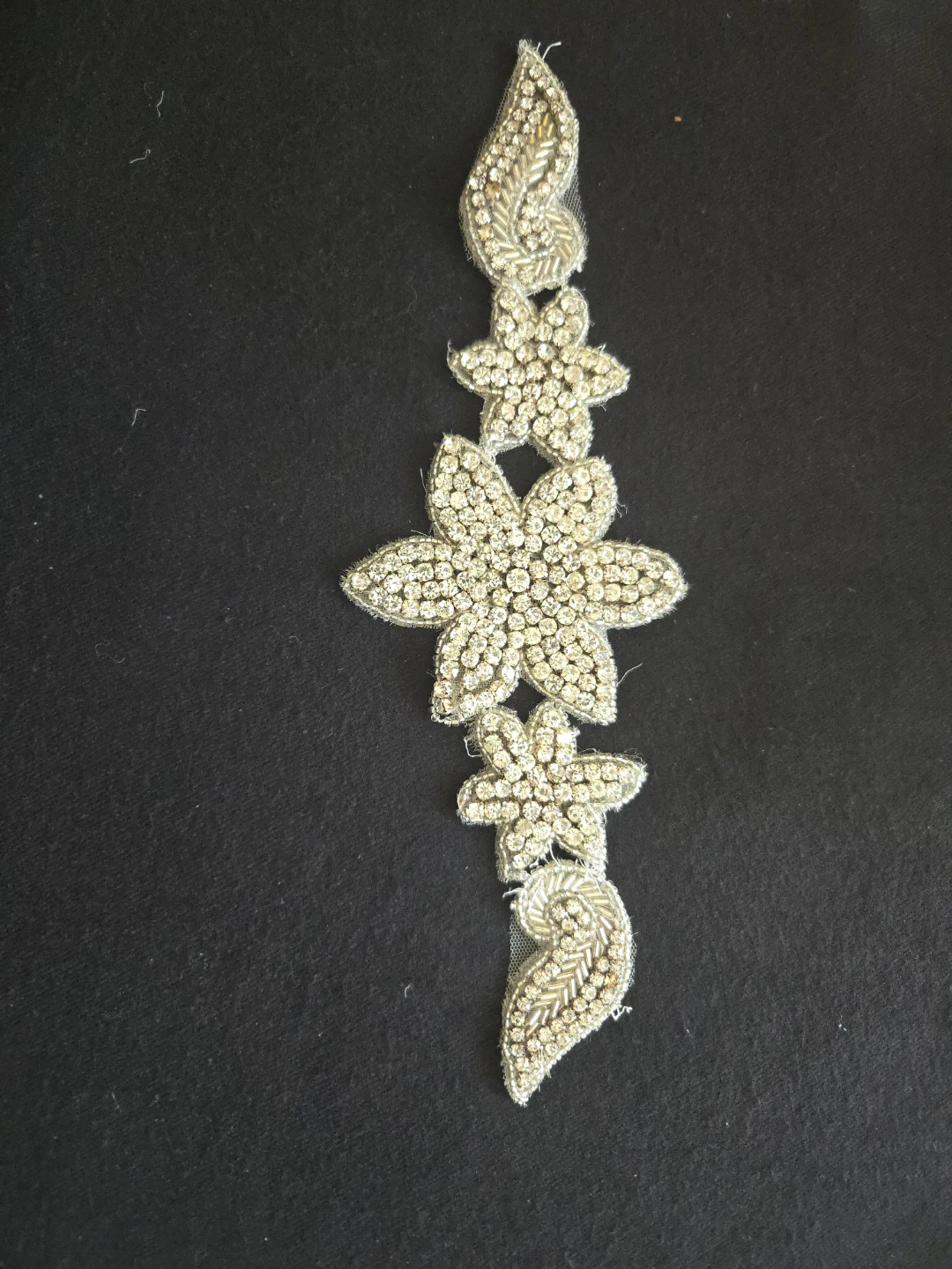 Embellished Rhinestone Flower Trim Applique - photo 2
