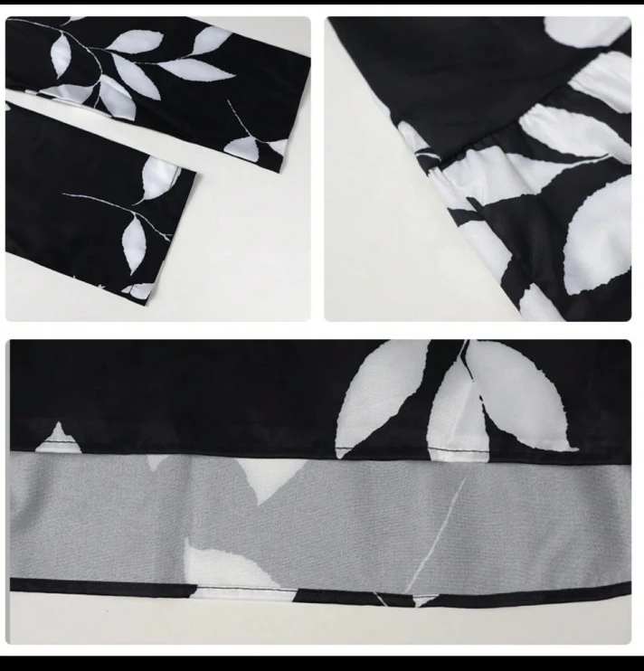 Black and White Leaf Print Maxi Dress - photo 4