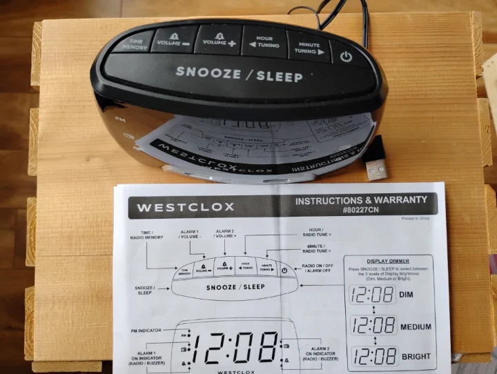 Westclox #80227CN Digital Alarm Clock with 2 USB Charging Ports - photo 2