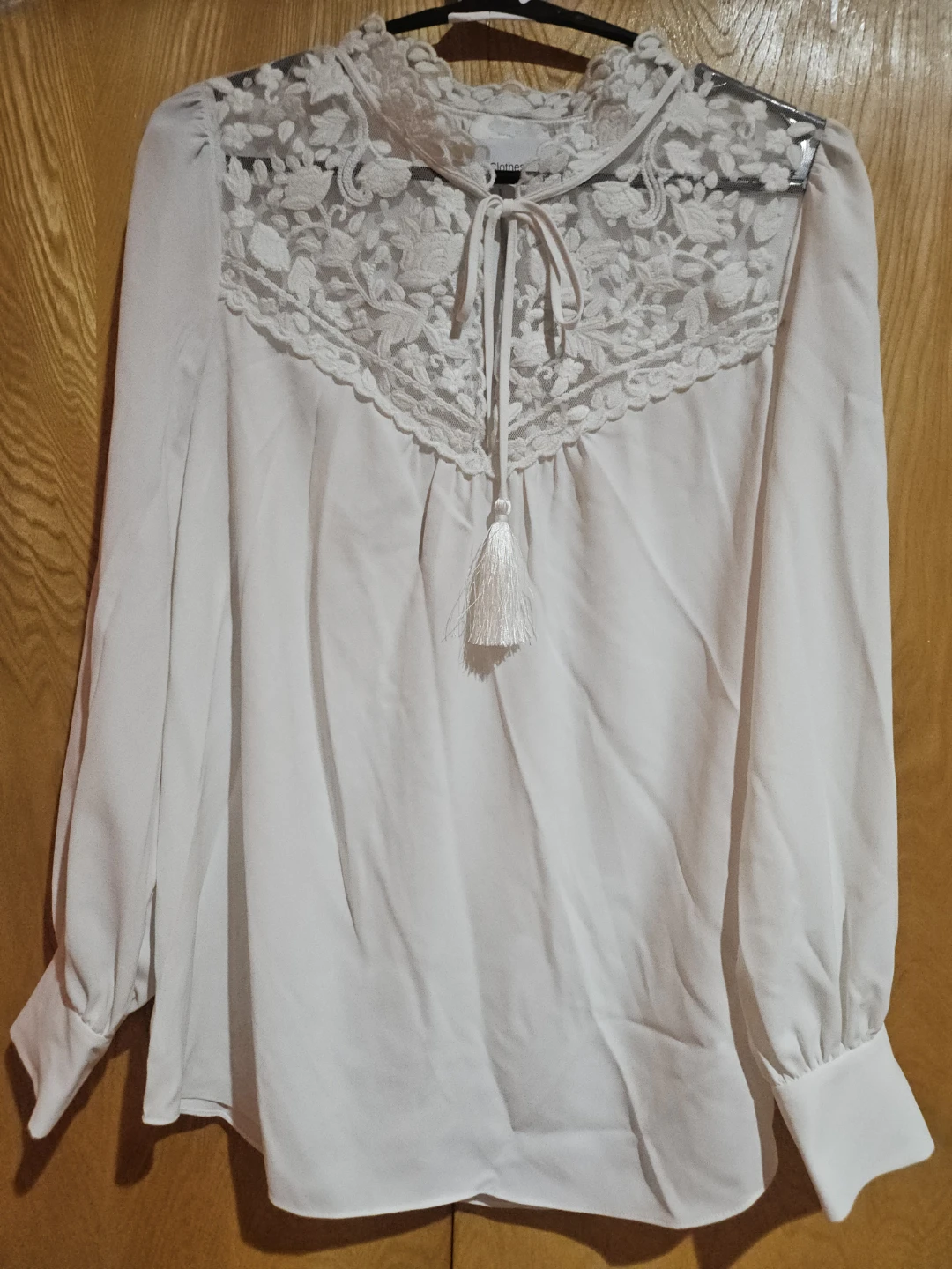 Maeve Tie Neck Lace Blouse
