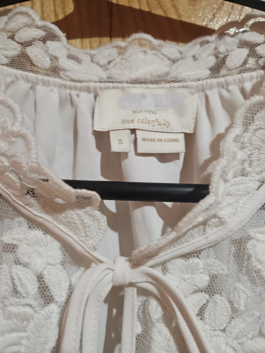 Maeve Tie Neck Lace Blouse - photo 3