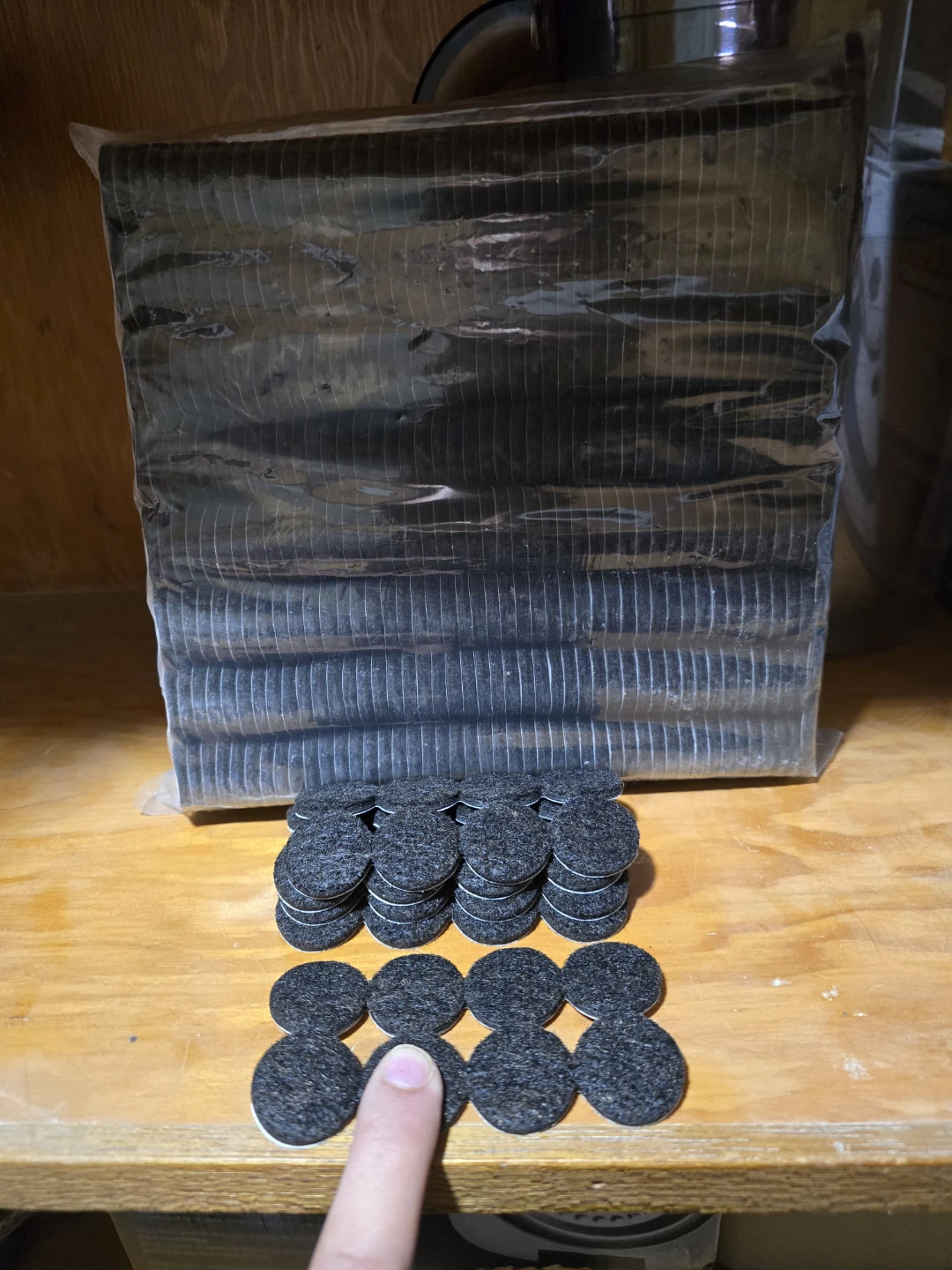 Black Felt Furniture Pads - Round
